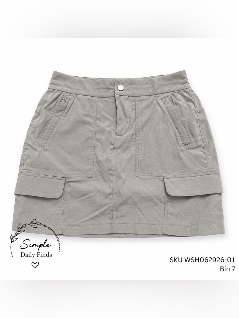 Athleta Vienna Cargo Skort Size 4 Gray Featherweight Stretch Travel Hiking
